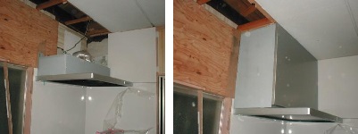 レンジフードの取付