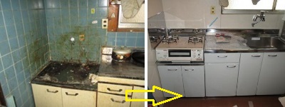 古いキッチンの修理全体